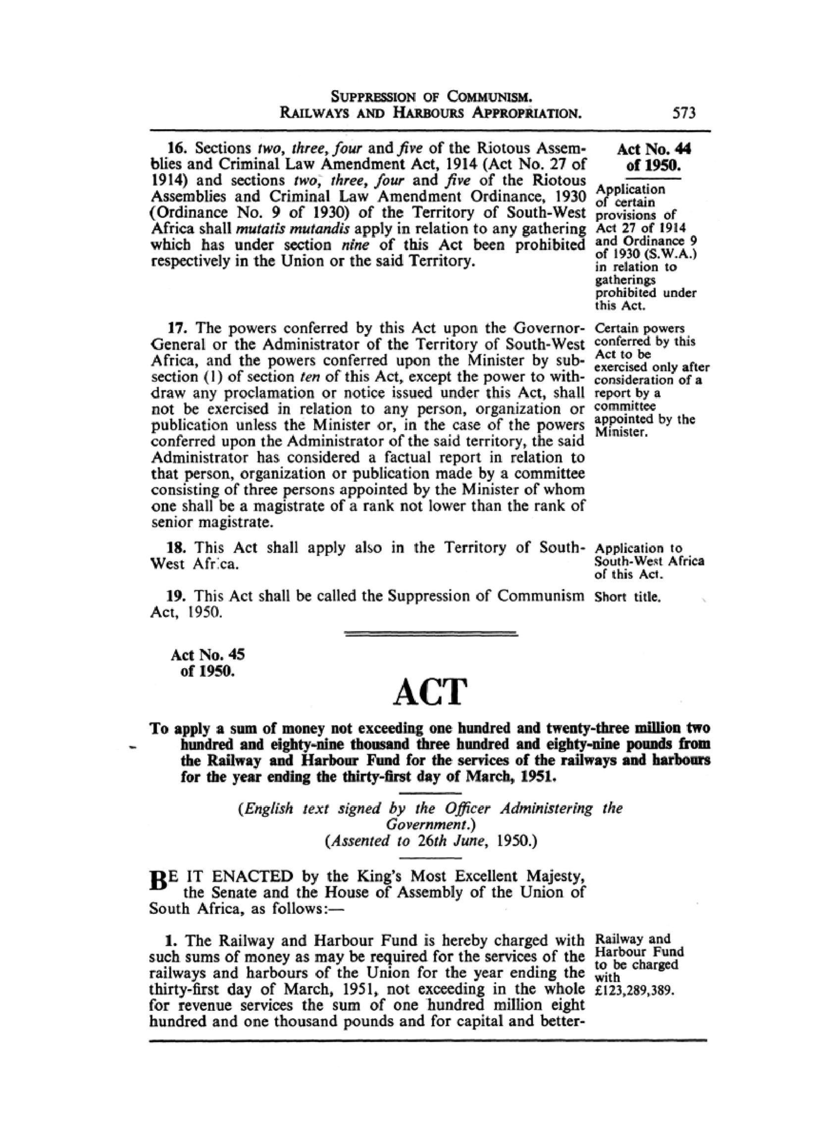 suppression of communism act essay